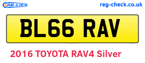 BL66RAV are the vehicle registration plates.