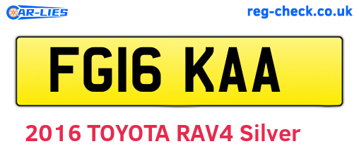 FG16KAA are the vehicle registration plates.