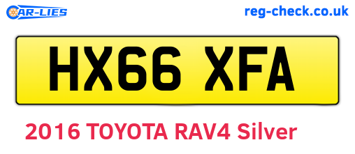 HX66XFA are the vehicle registration plates.