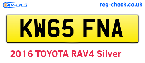 KW65FNA are the vehicle registration plates.