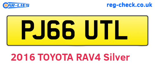 PJ66UTL are the vehicle registration plates.