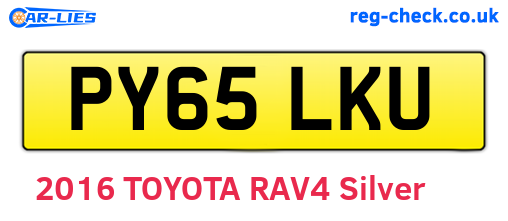 PY65LKU are the vehicle registration plates.