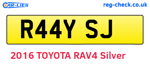 R44YSJ are the vehicle registration plates.