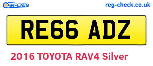 RE66ADZ are the vehicle registration plates.