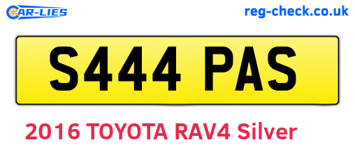 S444PAS are the vehicle registration plates.
