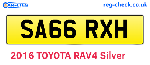SA66RXH are the vehicle registration plates.