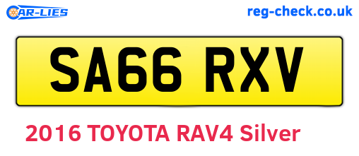 SA66RXV are the vehicle registration plates.