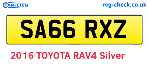 SA66RXZ are the vehicle registration plates.