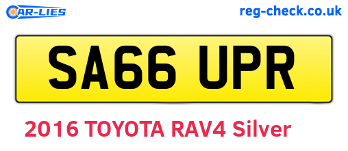 SA66UPR are the vehicle registration plates.