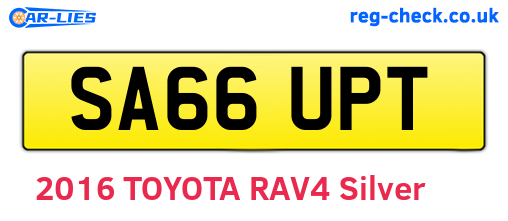SA66UPT are the vehicle registration plates.
