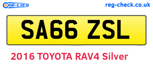 SA66ZSL are the vehicle registration plates.