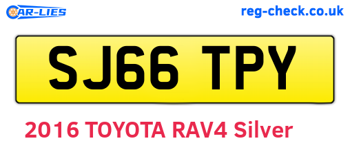 SJ66TPY are the vehicle registration plates.