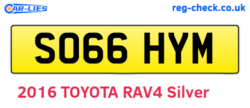 SO66HYM are the vehicle registration plates.