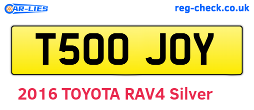T500JOY are the vehicle registration plates.