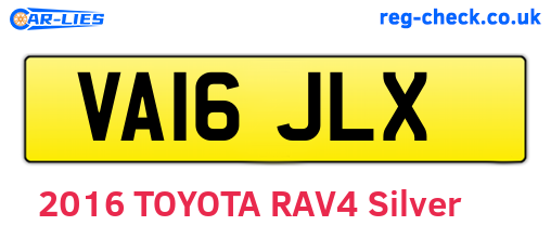 VA16JLX are the vehicle registration plates.