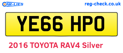 YE66HPO are the vehicle registration plates.