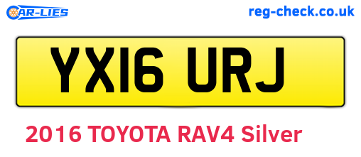 YX16URJ are the vehicle registration plates.