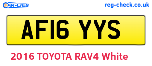 AF16YYS are the vehicle registration plates.