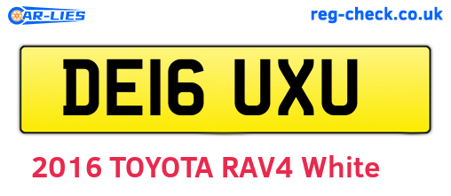DE16UXU are the vehicle registration plates.