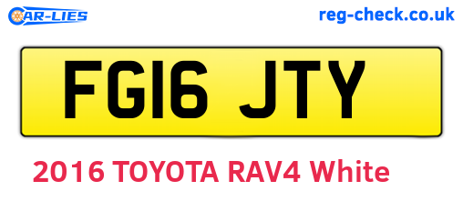 FG16JTY are the vehicle registration plates.