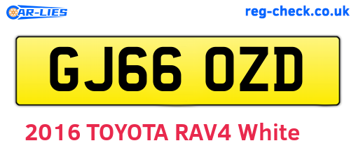GJ66OZD are the vehicle registration plates.