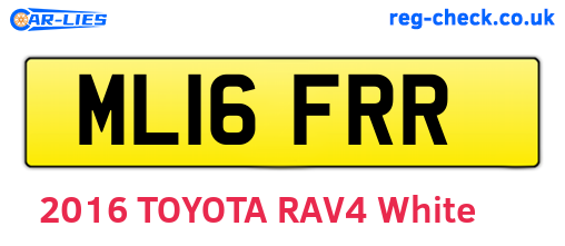 ML16FRR are the vehicle registration plates.