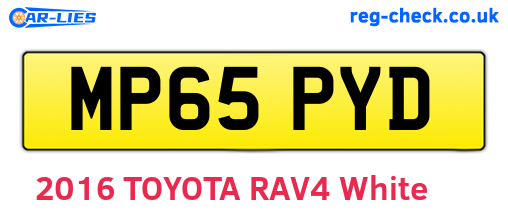 MP65PYD are the vehicle registration plates.