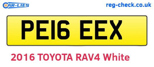 PE16EEX are the vehicle registration plates.