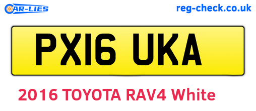 PX16UKA are the vehicle registration plates.
