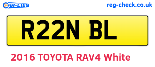 R22NBL are the vehicle registration plates.