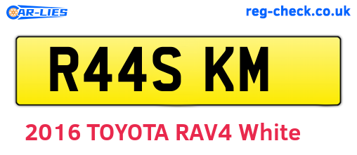 R44SKM are the vehicle registration plates.