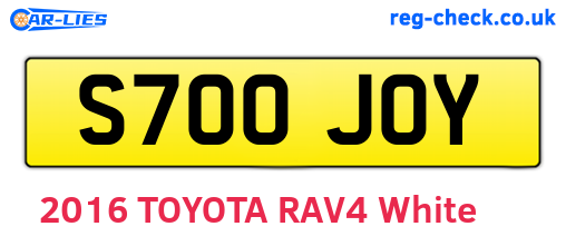 S700JOY are the vehicle registration plates.