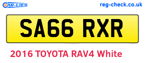 SA66RXR are the vehicle registration plates.