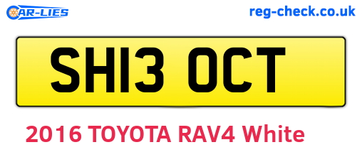 SH13OCT are the vehicle registration plates.