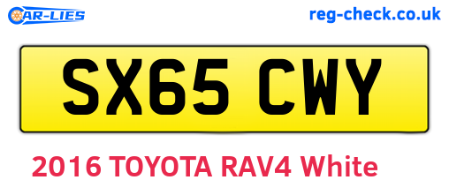 SX65CWY are the vehicle registration plates.