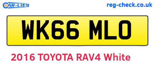 WK66MLO are the vehicle registration plates.
