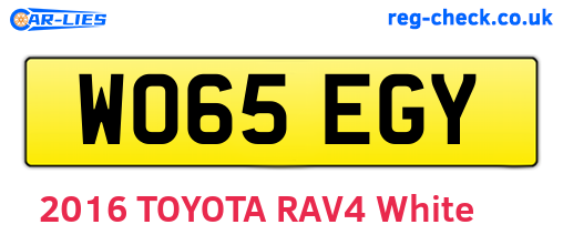 WO65EGY are the vehicle registration plates.