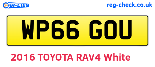 WP66GOU are the vehicle registration plates.