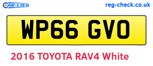 WP66GVO are the vehicle registration plates.