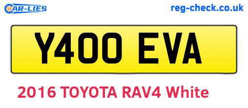 Y400EVA are the vehicle registration plates.