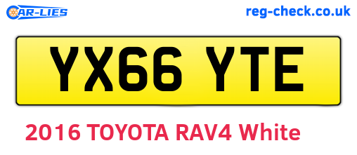 YX66YTE are the vehicle registration plates.