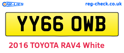 YY66OWB are the vehicle registration plates.