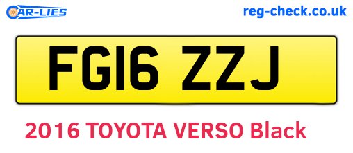 FG16ZZJ are the vehicle registration plates.