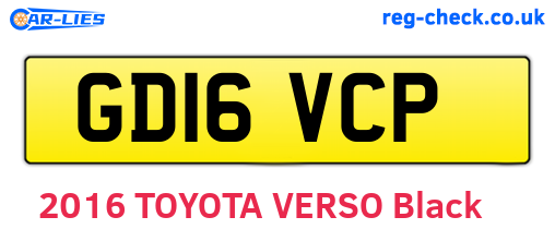GD16VCP are the vehicle registration plates.