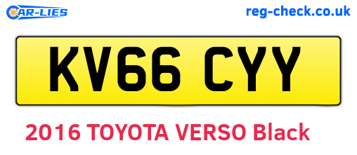 KV66CYY are the vehicle registration plates.