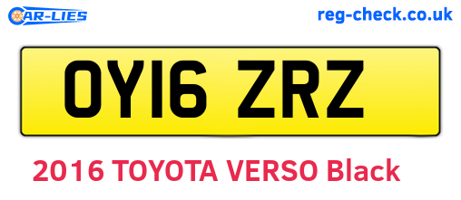 OY16ZRZ are the vehicle registration plates.