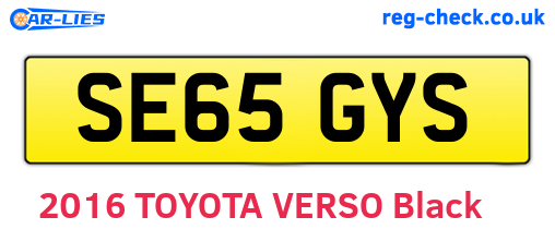SE65GYS are the vehicle registration plates.