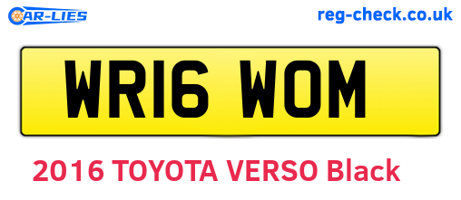 WR16WOM are the vehicle registration plates.