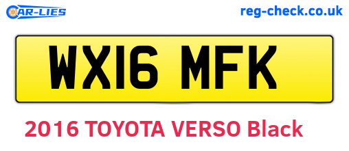 WX16MFK are the vehicle registration plates.
