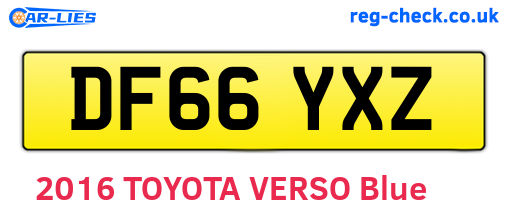 DF66YXZ are the vehicle registration plates.